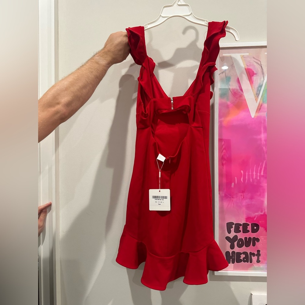 Red Ruffle Mini Dress - Picture 2 of 2